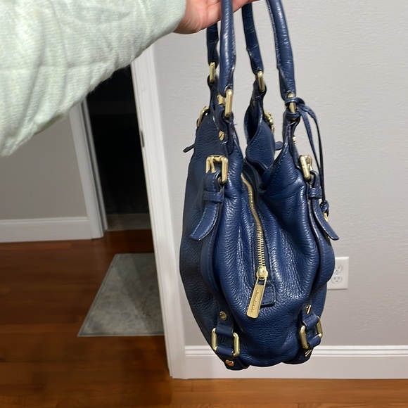 MICHAEL KORS navy pebble leather bag purse - Picture 6 of 13